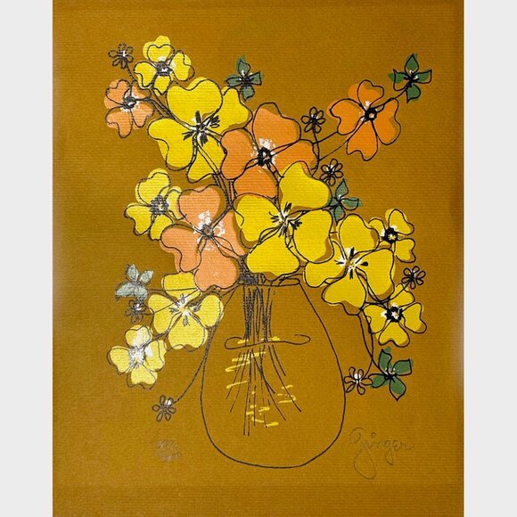 Serigraph By Ginger - Floral Still Life - Picture 1 of 3